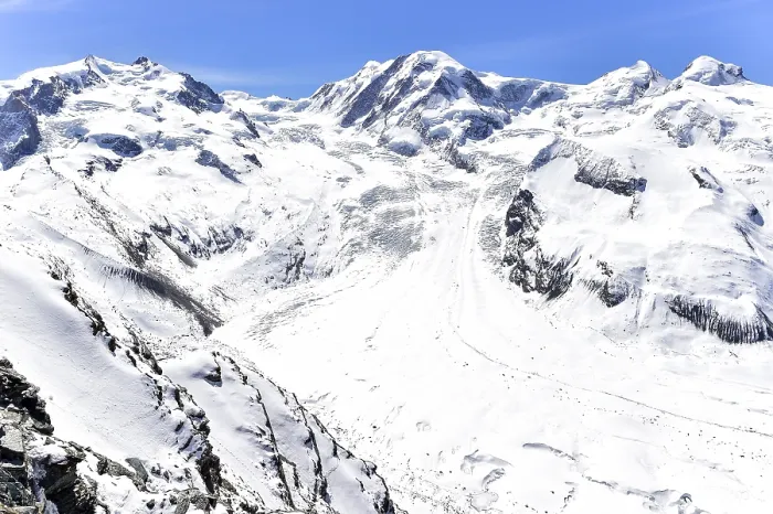 Gerahmter Druck : Gornergletscher im Winter, gesehen vom Gornergrat. Gerahmter Druck : Gornergletscher im Winter, gesehen vom Gornergrat.