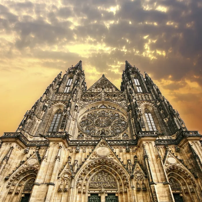 Gerahmter Druck : Das gotische Dom in Prag. Gerahmter Druck : Das gotische Dom in Prag.