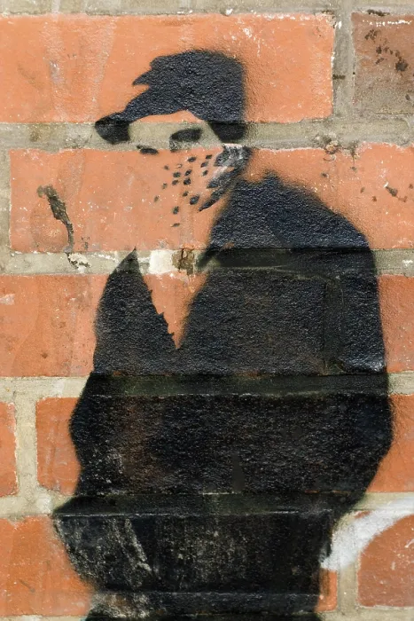 Gerahmter Druck : Graffitis auf einer Hauswand. Gerahmter Druck : Graffitis auf einer Hauswand.