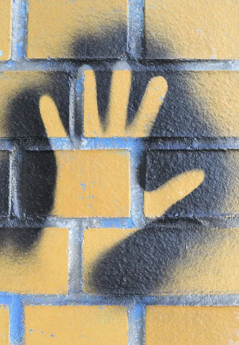 Gerahmter Druck : Graffitis auf einer Hauswand. Gerahmter Druck : Graffitis auf einer Hauswand.
