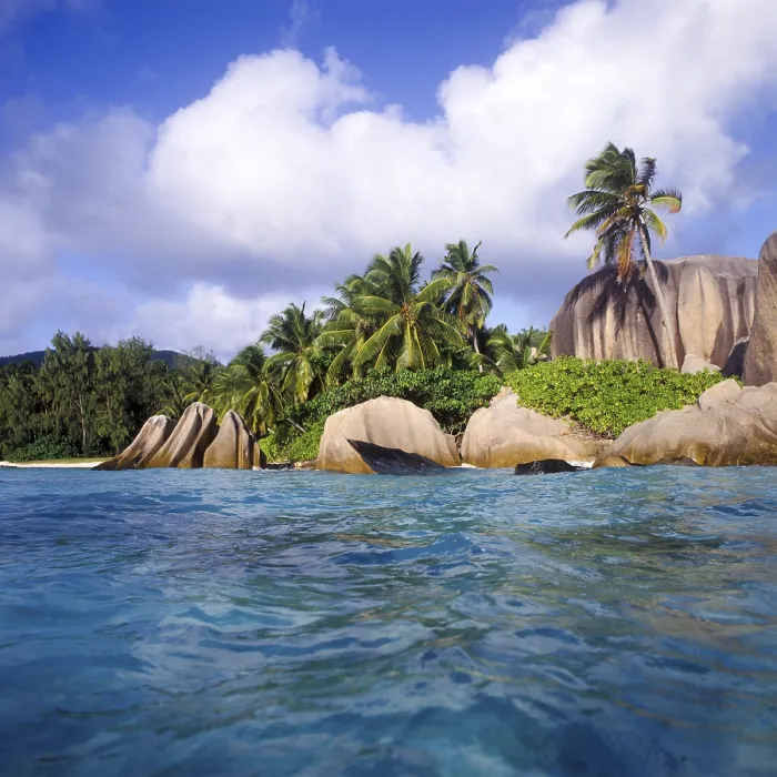 Gerahmter Druck : Granitfelsen auf Anse Source a Jean Strand. Gerahmter Druck : Granitfelsen auf Anse Source a Jean Strand.