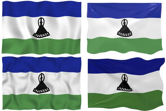 Gerahmter Druck : Große Bild des Flags von Lesotho. Gerahmter Druck : Große Bild des Flags von Lesotho.