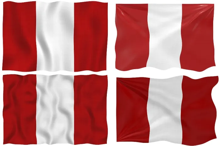 Gerahmter Druck : Große Abbildung der Flagge von Peru Gerahmter Druck : Große Abbildung der Flagge von Peru