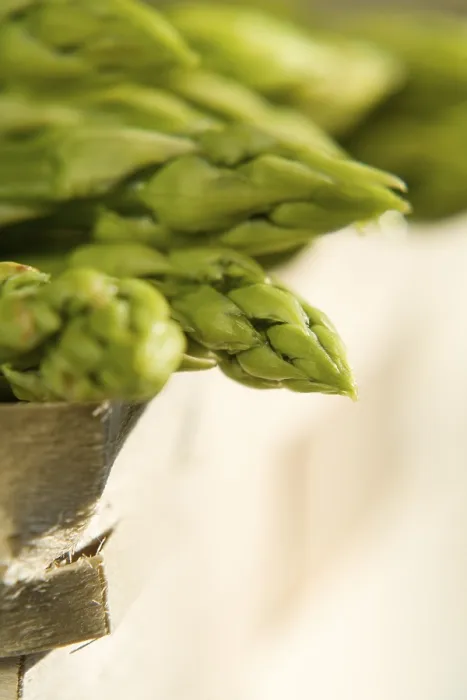 Gerahmter Druck : Grüner Spargel, Detail. Gerahmter Druck : Grüner Spargel, Detail.