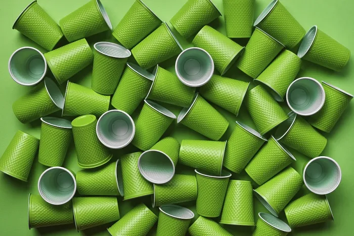 Gerahmter Druck : Grüner Plastik-Verpackungstablett. Gerahmter Druck : Grüner Plastik-Verpackungstablett.
