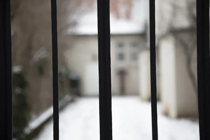 Gerahmter Druck : Grille mit Gebäude im Hintergrund. Gerahmter Druck : Grille mit Gebäude im Hintergrund.