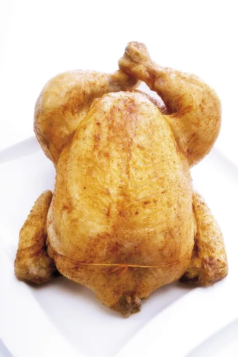 Gerahmter Druck : Ein ganzes gegrilltes Hähnchen. Gerahmter Druck : Ein ganzes gegrilltes Hähnchen.
