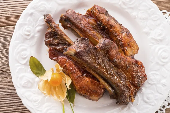Gerahmter Druck : Gegrillte Rippchen Gerahmter Druck : Gegrillte Rippchen