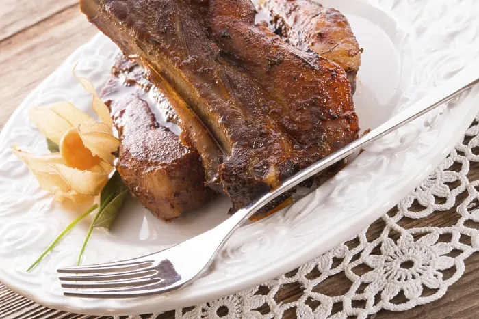 Gerahmter Druck : Gegrillte Rippchen Gerahmter Druck : Gegrillte Rippchen