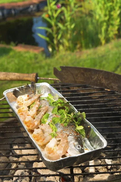 Gerahmter Druck : Gegrillter Forelle Gerahmter Druck : Gegrillter Forelle