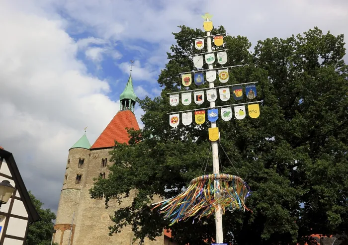 Gerahmter Druck : Baum der Gilde vor St. Bonifatius Gerahmter Druck : Baum der Gilde vor St. Bonifatius