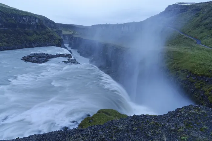 Gerahmter Druck : Gullfoss-Wasserfall, lange Belichtungszeit. Gerahmter Druck : Gullfoss-Wasserfall, lange Belichtungszeit.
