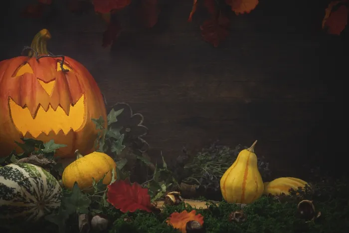 Gerahmter Druck : Halloween-Hintergrund mit Kürbissen. Gerahmter Druck : Halloween-Hintergrund mit Kürbissen.