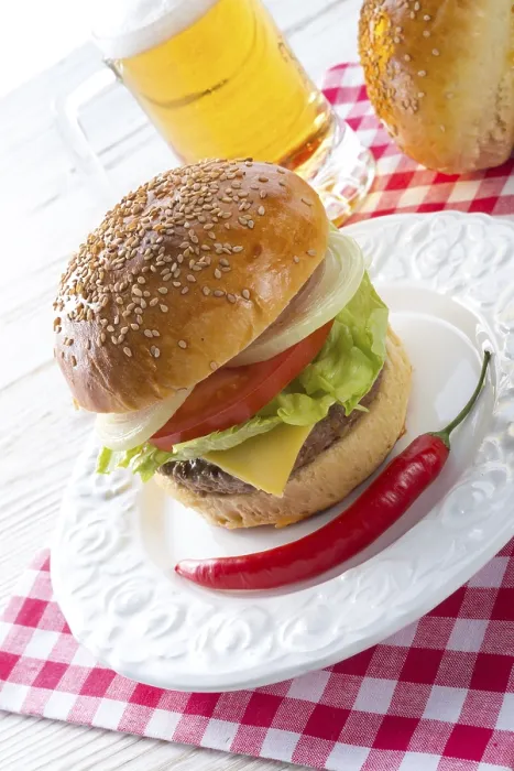 Gerahmter Druck : Hamburger Gerahmter Druck : Hamburger