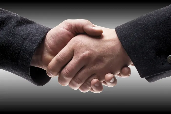 Gerahmter Druck : Hand-shake Gerahmter Druck : Hand-shake