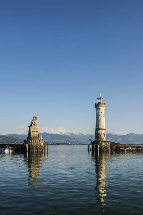 Gerahmter Druck : Hafen mit Leuchtturm, Lindau. Gerahmter Druck : Hafen mit Leuchtturm, Lindau.