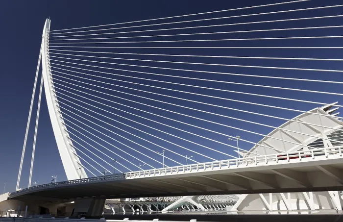 Gerahmter Druck : Harpensförmige Kabelbausbrücke Gerahmter Druck : Harpensförmige Kabelbausbrücke