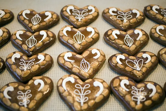 Gerahmter Druck : Herzförmiger Lebkuchen Gerahmter Druck : Herzförmiger Lebkuchen