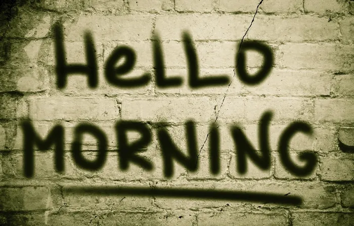 Gerahmter Druck : Hallo Morgenkonzept Gerahmter Druck : Hallo Morgenkonzept