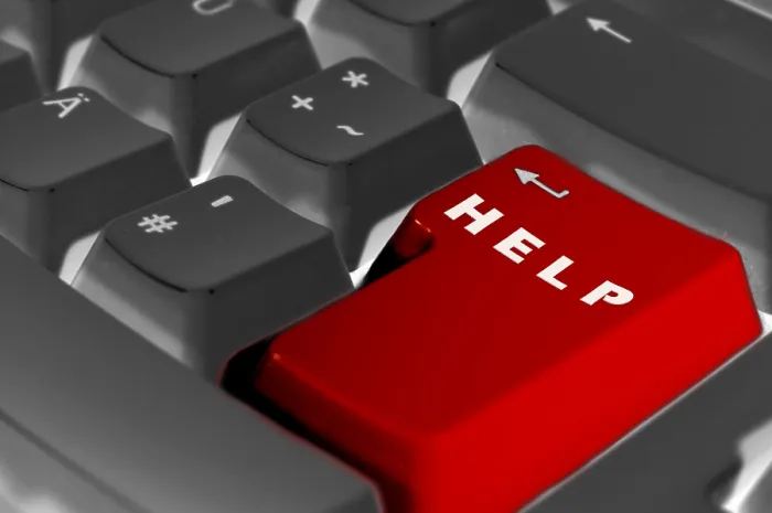 Gerahmter Druck : Tasten-Hilfe auf der Tastatur eines Computers. Gerahmter Druck : Tasten-Hilfe auf der Tastatur eines Computers.
