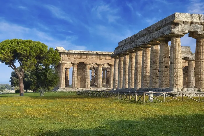 Gerahmter Druck : Heraion und Tempel des Poseidon
