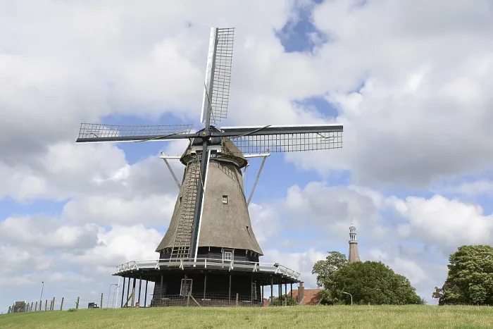 Gerahmter Druck : De Herderwindmühle in Medemblik. Gerahmter Druck : De Herderwindmühle in Medemblik.