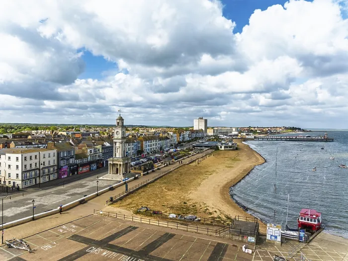 Gerahmter Druck : Herne Bay Clock Tower von einem Drohnen. Gerahmter Druck : Herne Bay Clock Tower von einem Drohnen.