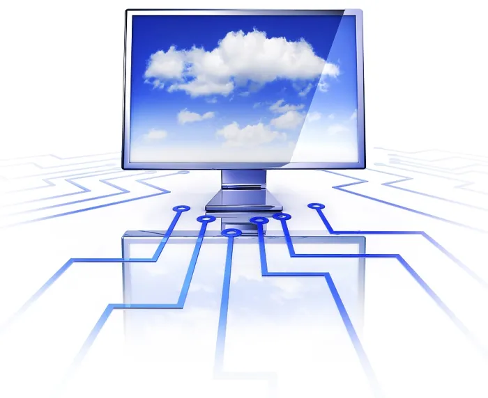 Gerahmter Druck : Hohe Auflösungsrendereiung eines Cloud-Computing-Konzepts. Gerahmter Druck : Hohe Auflösungsrendereiung eines Cloud-Computing-Konzepts.