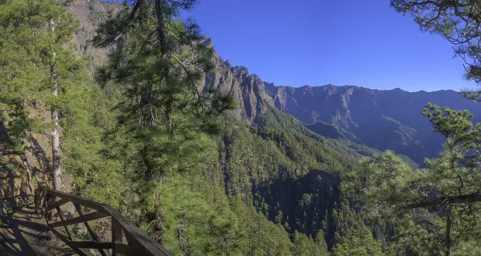 Gerahmter Druck : Der Wanderweg durch die Caldera de Taburiente.