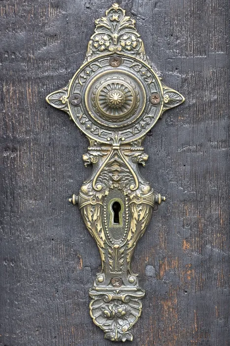 Gerahmter Druck : Historische Türpassung, um 1880. Gerahmter Druck : Historische Türpassung, um 1880.