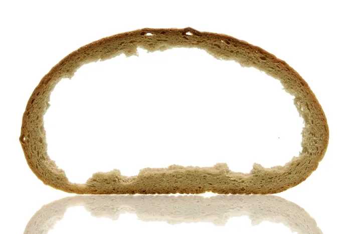 Gerahmter Druck : Ein ausgeschnittener Brotstück. Gerahmter Druck : Ein ausgeschnittener Brotstück.