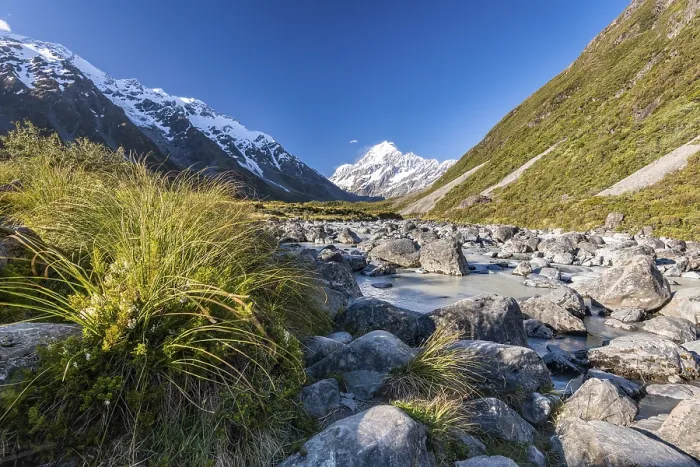 Gerahmter Druck : Hooker Valley mit Blick auf Mount Cook. Gerahmter Druck : Hooker Valley mit Blick auf Mount Cook.