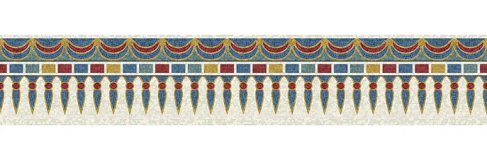 Gerahmter Druck : Horizontale Grenzmosaik-Kacheln, Vektormuster. Gerahmter Druck : Horizontale Grenzmosaik-Kacheln, Vektormuster.
