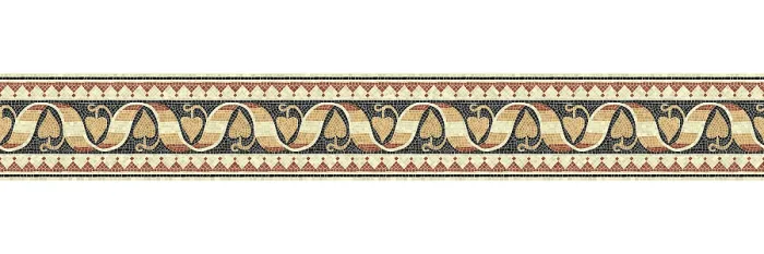 Gerahmter Druck : Horizontale Grenzbordsteine aus Mosaik, Vektormuster.