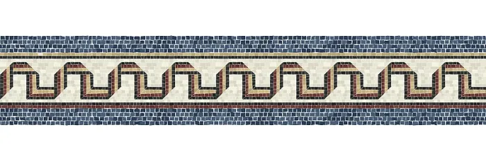 Gerahmter Druck : Horizontale Grenzmosaiksteinchen, Vektormuster. Gerahmter Druck : Horizontale Grenzmosaiksteinchen, Vektormuster.