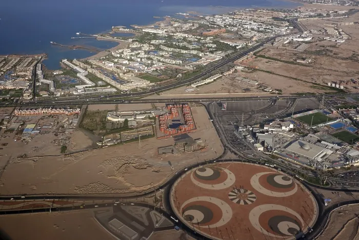 Gerahmter Druck : Hotelflächen im Süden von Hurghada. Gerahmter Druck : Hotelflächen im Süden von Hurghada.