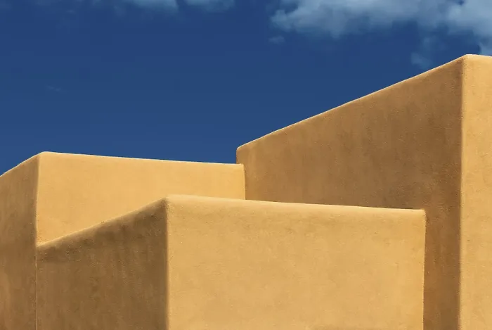 Gerahmter Druck : Haus, Adobe-Stil, Ziegelputz. Gerahmter Druck : Haus, Adobe-Stil, Ziegelputz.