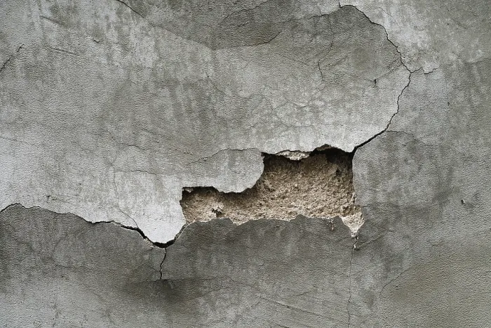 Gerahmter Druck : Wand des Hauses mit Gips. Gerahmter Druck : Wand des Hauses mit Gips.