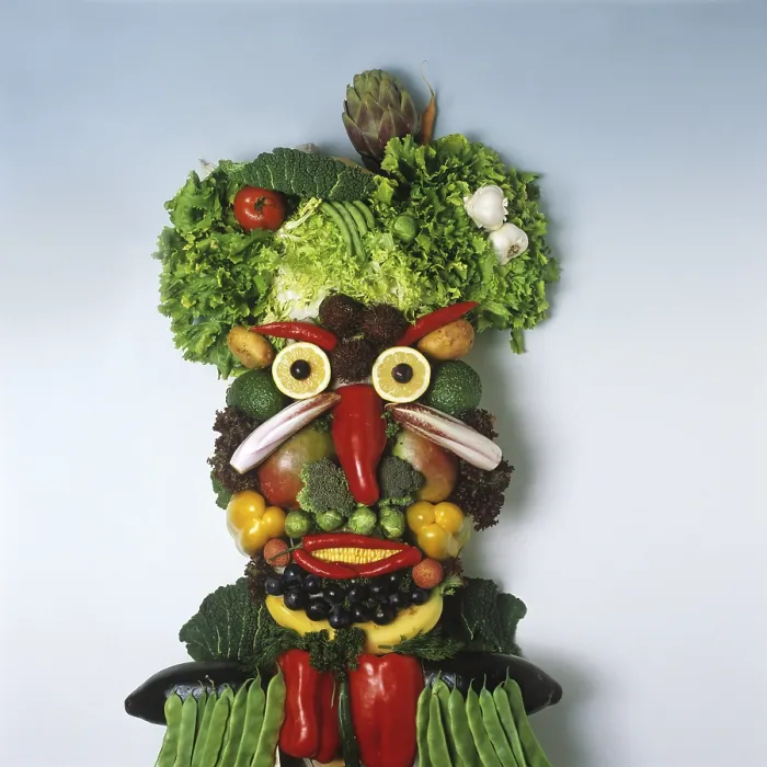 Gerahmter Druck : Frucht- und Gemüse-Maske Gerahmter Druck : Frucht- und Gemüse-Maske