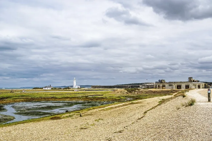 Gerahmter Druck : Hurst Point Leuchtturm und Hurst Castle Gerahmter Druck : Hurst Point Leuchtturm und Hurst Castle