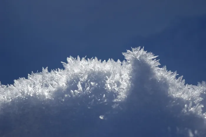 Gerahmter Druck : Eiskrystalle in Schnee, Detail. Gerahmter Druck : Eiskrystalle in Schnee, Detail.