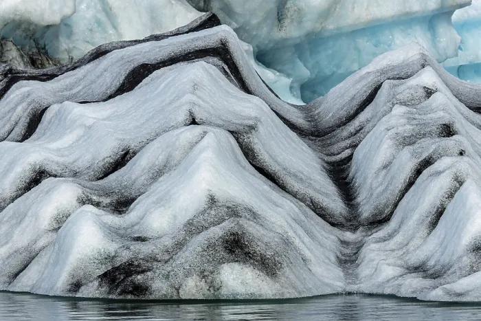 Gerahmter Druck : Eis, auf Gletschersee, Schichten. Gerahmter Druck : Eis, auf Gletschersee, Schichten.