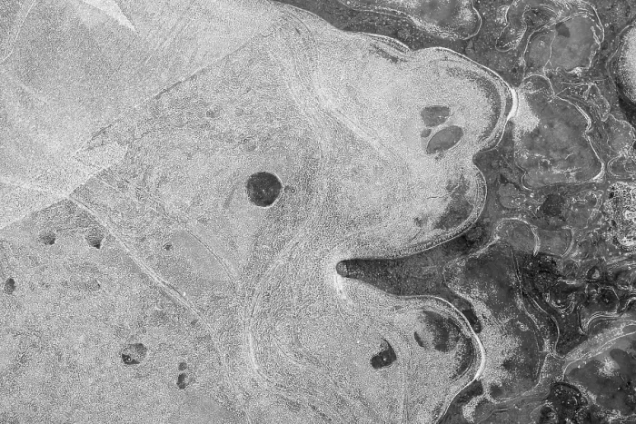Gerahmter Druck : Eismustern in einem Pfütze, Hessen, Deutschland. Gerahmter Druck : Eismustern in einem Pfütze, Hessen, Deutschland.