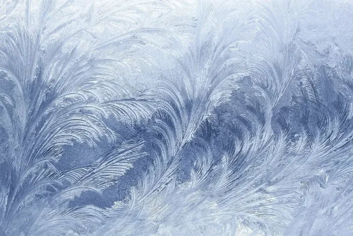 Gerahmter Druck : Eismustern auf Winterglas. Gerahmter Druck : Eismustern auf Winterglas.