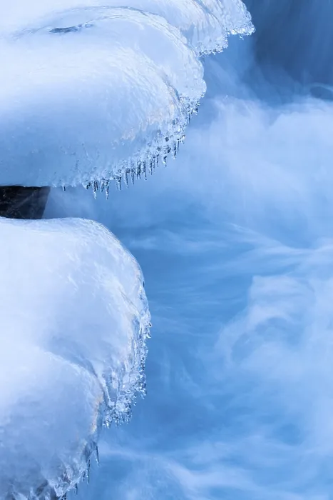 Gerahmter Druck : Eis im Fluss, Bruarfoss. Gerahmter Druck : Eis im Fluss, Bruarfoss.