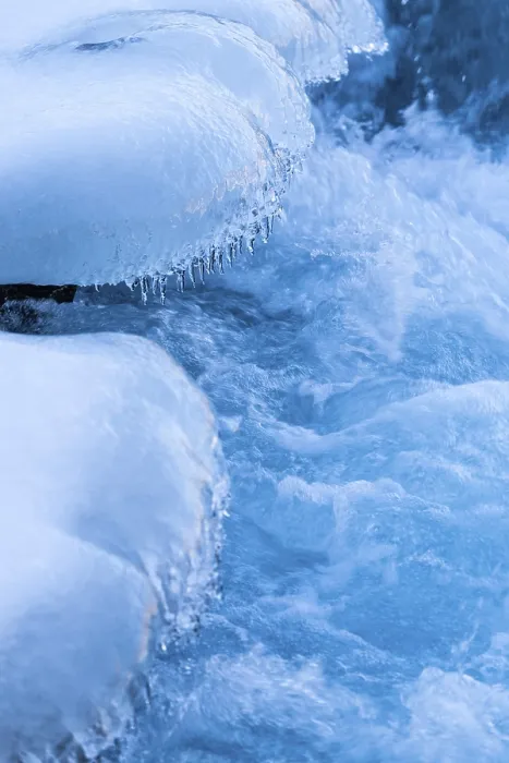 Gerahmter Druck : Eis im Fluss, Bruarfoss Gerahmter Druck : Eis im Fluss, Bruarfoss