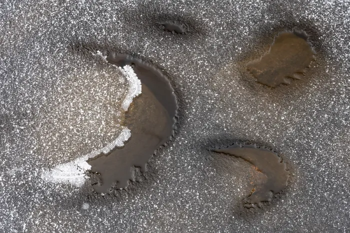 Gerahmter Druck : Eisstrukturen in einem Bach, Gallivare. Gerahmter Druck : Eisstrukturen in einem Bach, Gallivare.