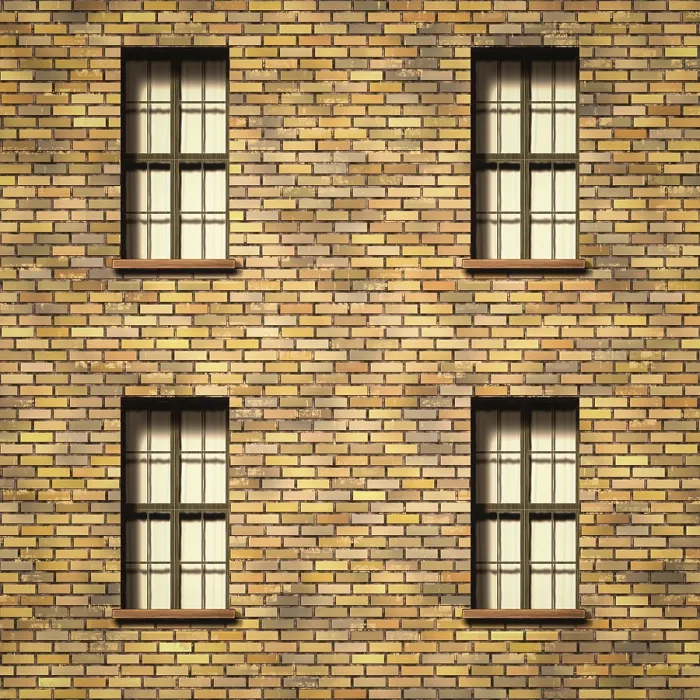 Gerahmter Druck : Illustrierung einer Ziegelmauer mit Fenster-Textur. Gerahmter Druck : Illustrierung einer Ziegelmauer mit Fenster-Textur.