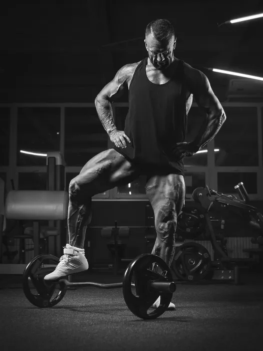 Gerahmter Druck : Bild eines kraftvollen Athleten, der sich im Fitnessstudio aufhält. Gerahmter Druck : Bild eines kraftvollen Athleten, der sich im Fitnessstudio aufhält.