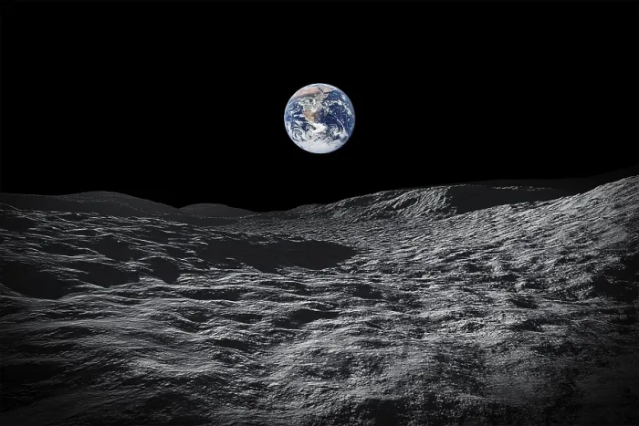 Gerahmter Druck : Blick auf die Erde vom Mond aus Gerahmter Druck : Blick auf die Erde vom Mond aus